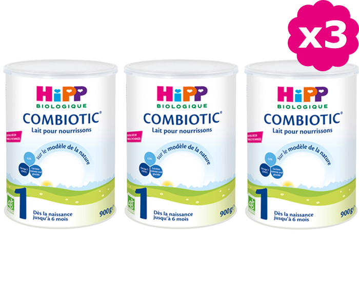 HIPP Lait pour Nourrisson 1 Combiotic - De 0  6 Mois - 3 x 900g