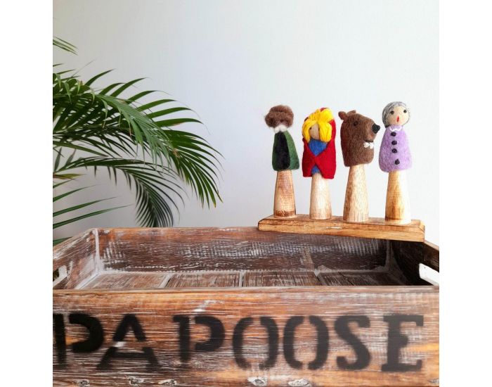 PAPOOSE TOYS Marionnettes  Doigts en Laine Feutre - Le Petit Chaperon Rouge - Ds 3 ans (3)