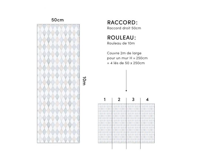 LILIPINSO Papier Peint - Selene - Harlequin - Bleu Gris Rouleau 10 m (3)