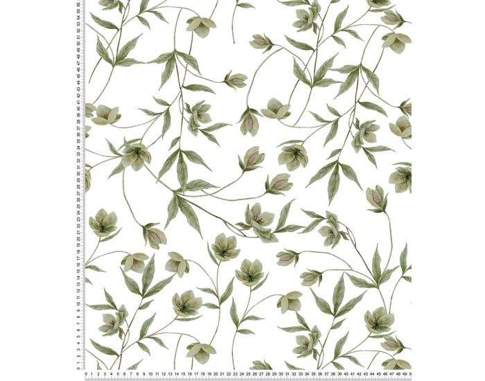 LILIPINSO Papier Peint - Wellington - Fleurs Hellbore - Blanc Rouleau 10 m (2)