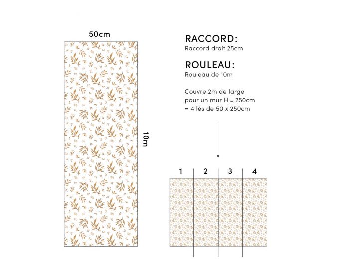 LILIPINSO Papier Peint - Norwood - Feuillage - Camel Rouleau 10 m (3)