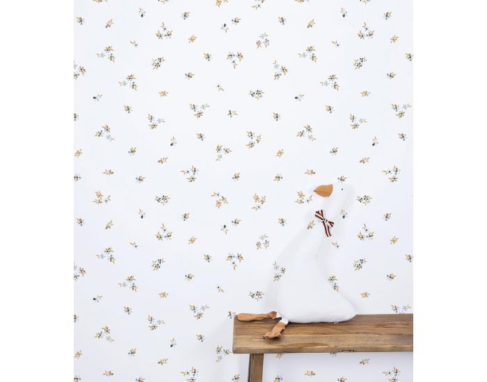 LILIPINSO Papier Peint - Braylynn - Petites Fleurs - Blanc Rouleau 10 m (5)