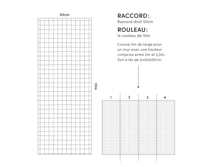 LILIPINSO Papier Peint - Minima - Quadrillage Blanc Rouleau 10 m (3)