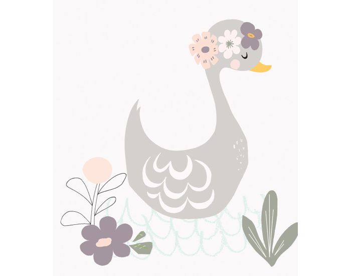 LILIPINSO - Affiche Seule - My Lovely Swan - Cygne et Fleurs  (1)