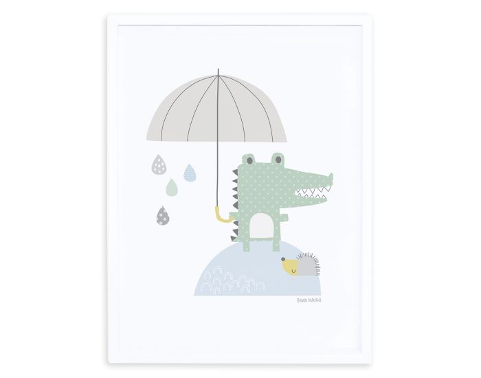 LILIPINSO - Affiche Seule - Smile It's Raining - Crocodile et son Parapluie  (3)