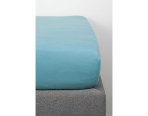 JUSTINBED Drap housse coton bio - Adulte Bleu 140 x 190 cm
