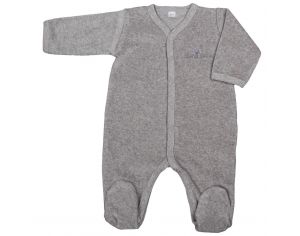 EVEIL ET NATURE Pyjama Velours Coton Bio - Gris 12 mois