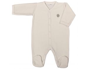 EVEIL ET NATURE Pyjama Velours Coton Bio - Ecru 1 mois