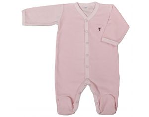 EVEIL ET NATURE Pyjama Velours Coton Bio - Rose 12 mois