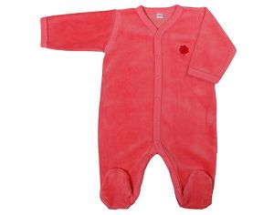 EVEIL ET NATURE Pyjama Velours Coton Bio - Corail 12 mois