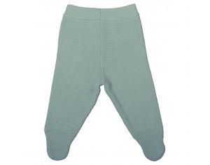 EVEIL ET NATURE Pantalon Tricot Coton Bio -  Aqua 1 mois