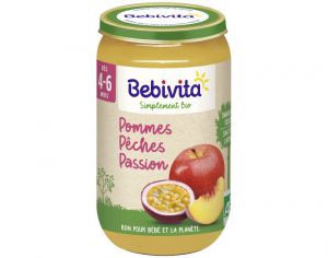 BEBIVITA Petit Pot Pommes Pches Passion - Ds 4/6 mois - 250g