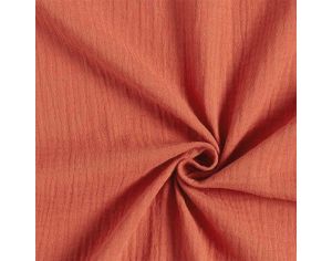 CRAFT LOOM Coupon de Tissu en Double Gaze de Coton - Tailles Sur-mesure - Terracotta