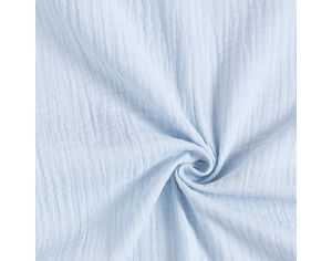 CRAFT LOOM Coupon de Tissu en Double Gaze de Coton - Tailles Sur-mesure - Bleu
