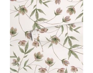LILIPINSO Papier Peint - Wellington - Fleurs Hellbore - Vert Rouleau 10 m