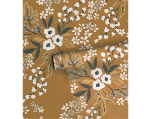 LILIPINSO Papier Peint - Braylynn - Floral - Jaune fonc Rouleau 10 m