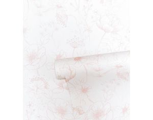 LILIPINSO Papier Peint - Botany - Fleurs - Rose  Rouleau 10 m