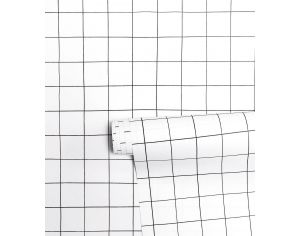 LILIPINSO Papier Peint - Minima - Quadrillage Blanc Rouleau 10 m