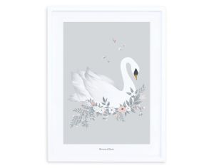 LILIPINSO - Affiche Seule - Cygne et Fleurs - Grace