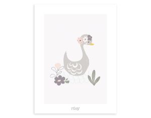 LILIPINSO - Affiche Seule - My Lovely Swan - Cygne et Fleurs 