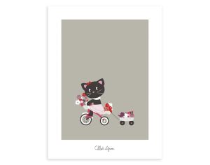 LILIPINSO Affiche Seule - Milly & Flore- Chat et Tricycle