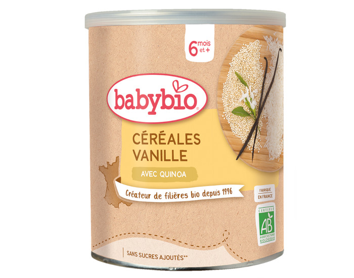 BABYBIO Crales Vanille avec Quinoa - 220g - Ds 6 mois