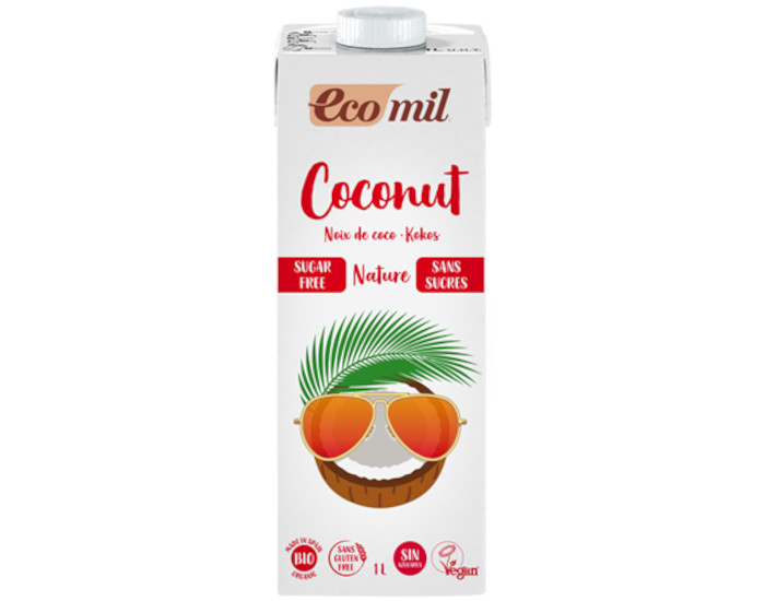 ECOMIL Lait de Coco Bio - Sans Sucres Ajouts - 1 L