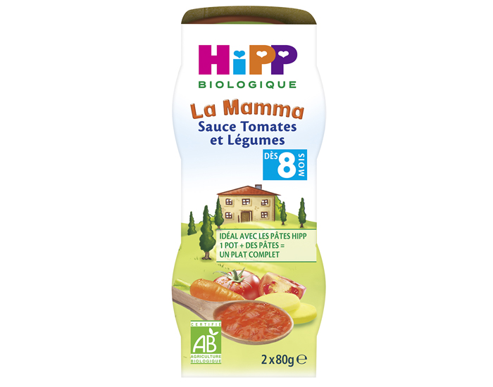 HIPP Sauce Tomates et Lgumes pour Bb - 2 x 80g - Ds 8 Mois