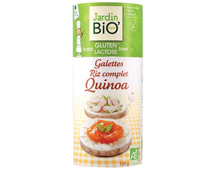 JARDIN BIO Galettes Riz Complet Quinoa Sans Gluten - 130 g