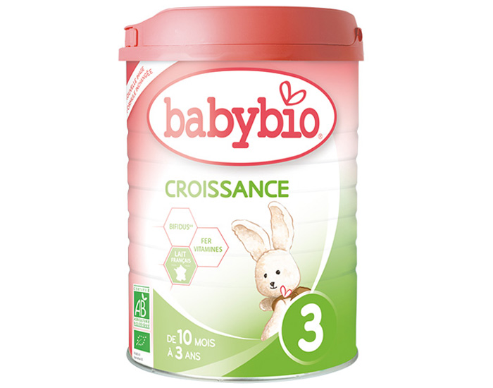 BABYBIO Pack x3 Croissance - De 10 mois  3 ans - 900 g