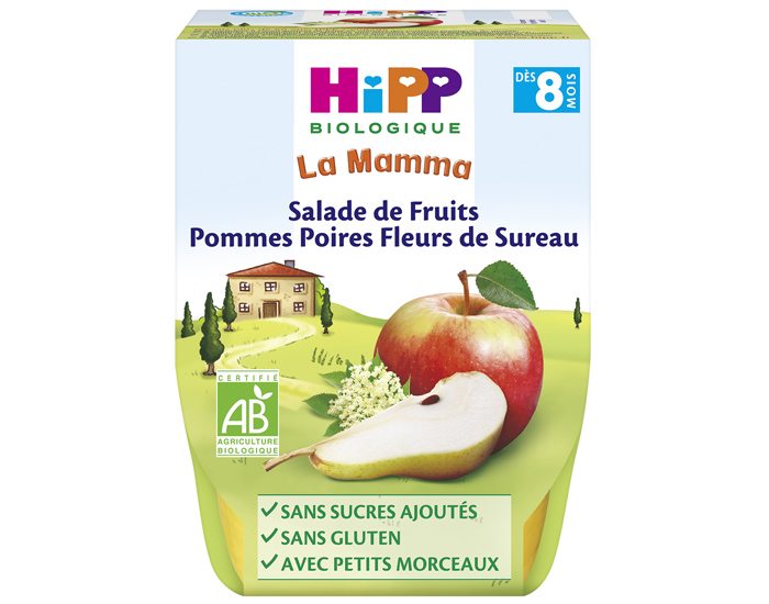 HIPP La Mamma - Salade de Fruits - Bols 2 x 190 g - Ds 8 mois