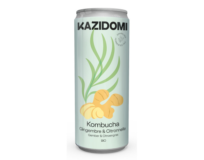 KAZIDOMI Kombucha Gingembre Citronelle Bio - 250 ml