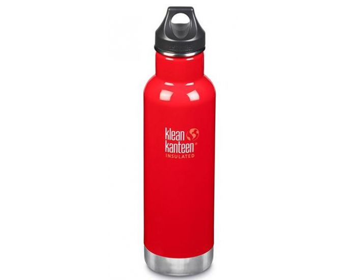 KLEAN KANTEEN Gourde Inox isotherme Mineral Red - Bouchon Classique - 592 ml