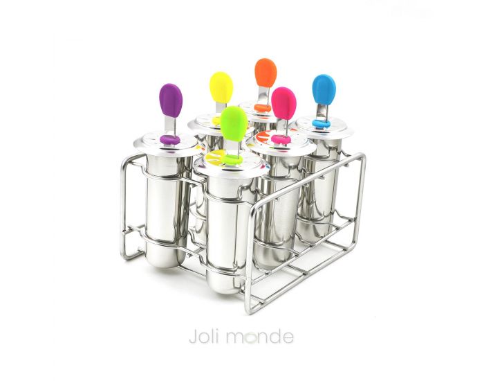 JOLI MONDE Ensemble 6 Moules Glaces Inox Tubulus - 85ml (2)