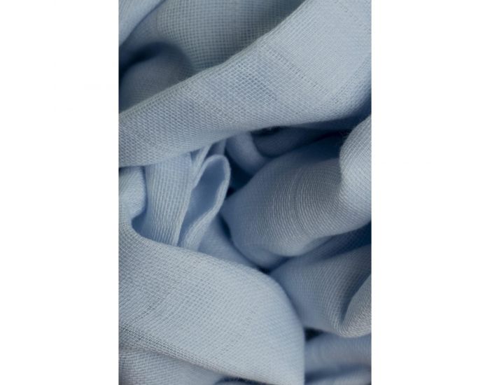 KADOLIS Lot de 3 Langes - Coton Bio - Imprims Bleu Ciel 60 x 60 cm (4)