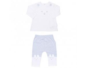 SEVIRA KIDS Pyjama Bb 2 Pices Coton Bio - Lapin Bleu