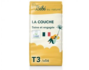 BEBE AU NATUREL La Couche Ecologique - Pack Economique Taille 3 / 4-9 kg A l'unit / 56 couches
