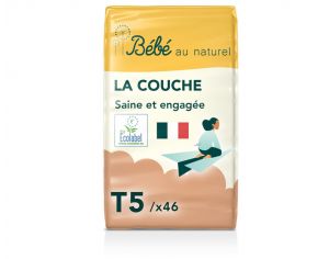 BEBE AU NATUREL La Couche Ecologique - Pack Economique Taille 5 / 11-25 kg A l'unit / 46 couches