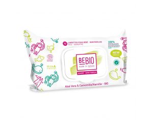 BEBIO Lingettes pour Bb - Sans Parfum - Camomille & Aloe Vera Bio 72 lingettes