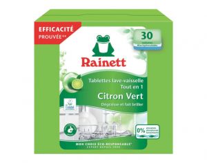 RAINETT Tablettes Lave-Vaisselle Tout en 1 Citron Vert - 30 Tablettes